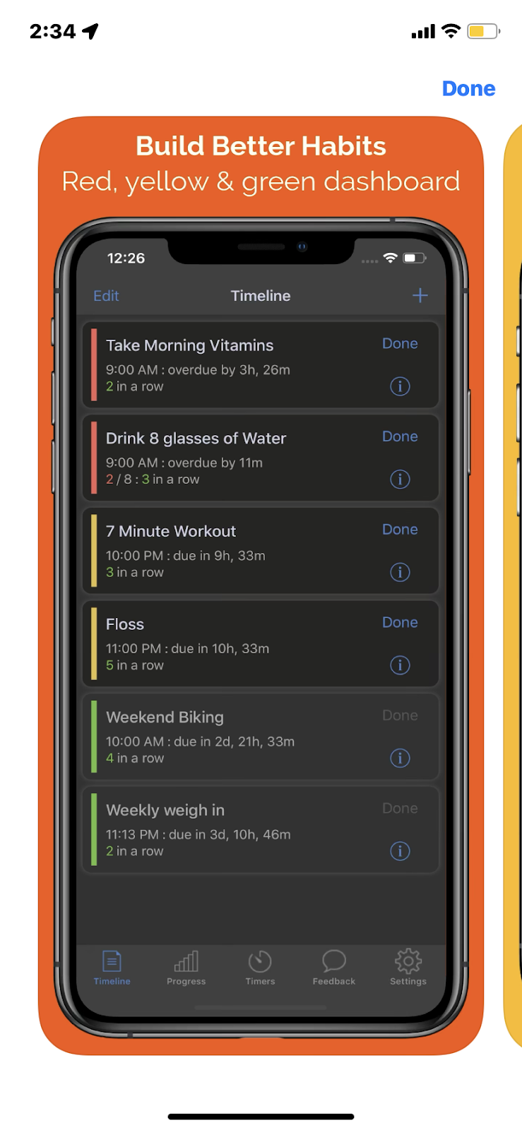 Habit Hub app screenshot.